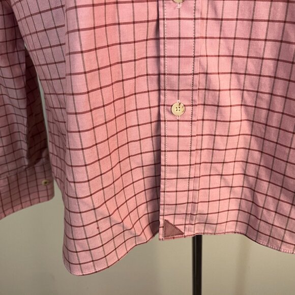 UNTUCKit Men's pink, red & gray check Wrinkle Free Slim Fit shirt L l/s EUC - Picture 2 of 5